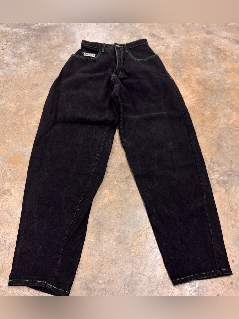 Vintage 90s Cross Colours Academic Hard Wear Baggy Jeans Made in USA Womens 28